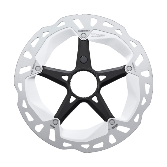 SHIMANO Disco Freno E-bike RT-EM810 Ice-Tech Freeza 180mm Center Lock Con Magnete Anello Bloccaggio Esterno