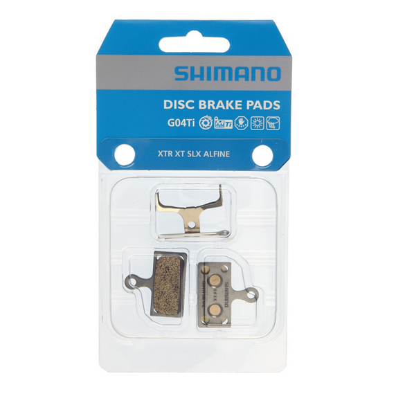 SHIMANO Coppia Pastiglie G04TI-MX Mescola Metallica Con Molla E Coppiglia Per XTR / XT / SLX / Deore