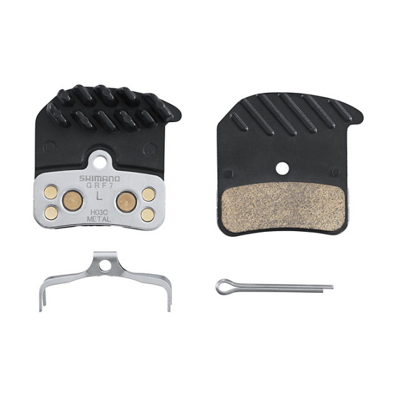 Pastiglie Shimano H03C-MF metallica con aletta e molla con coppiglia